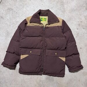 Vintage The Company Store Puffer Winter Jacket‎ Brown Tan Mens Large